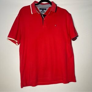 Tommy Hilfiger Red Polo Shirt with White Trim